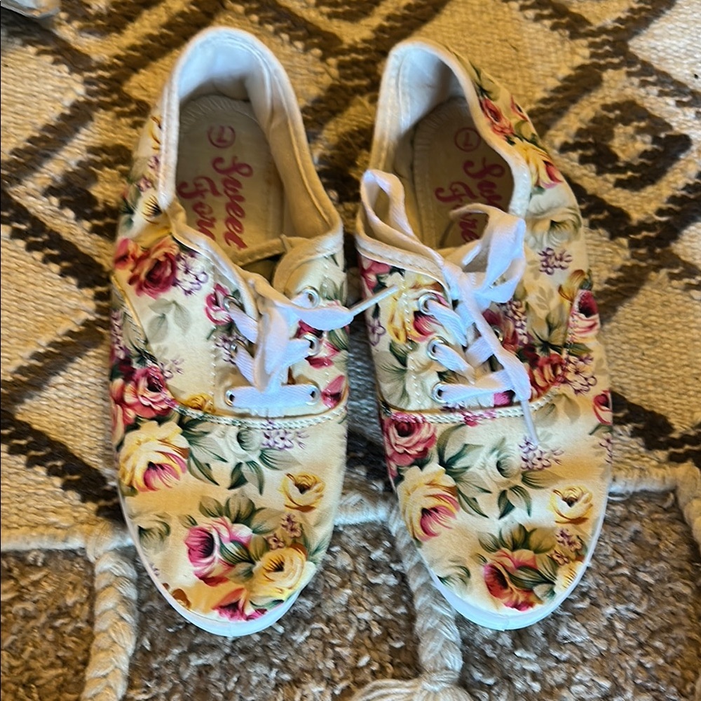 Floral Canvas Sneakers